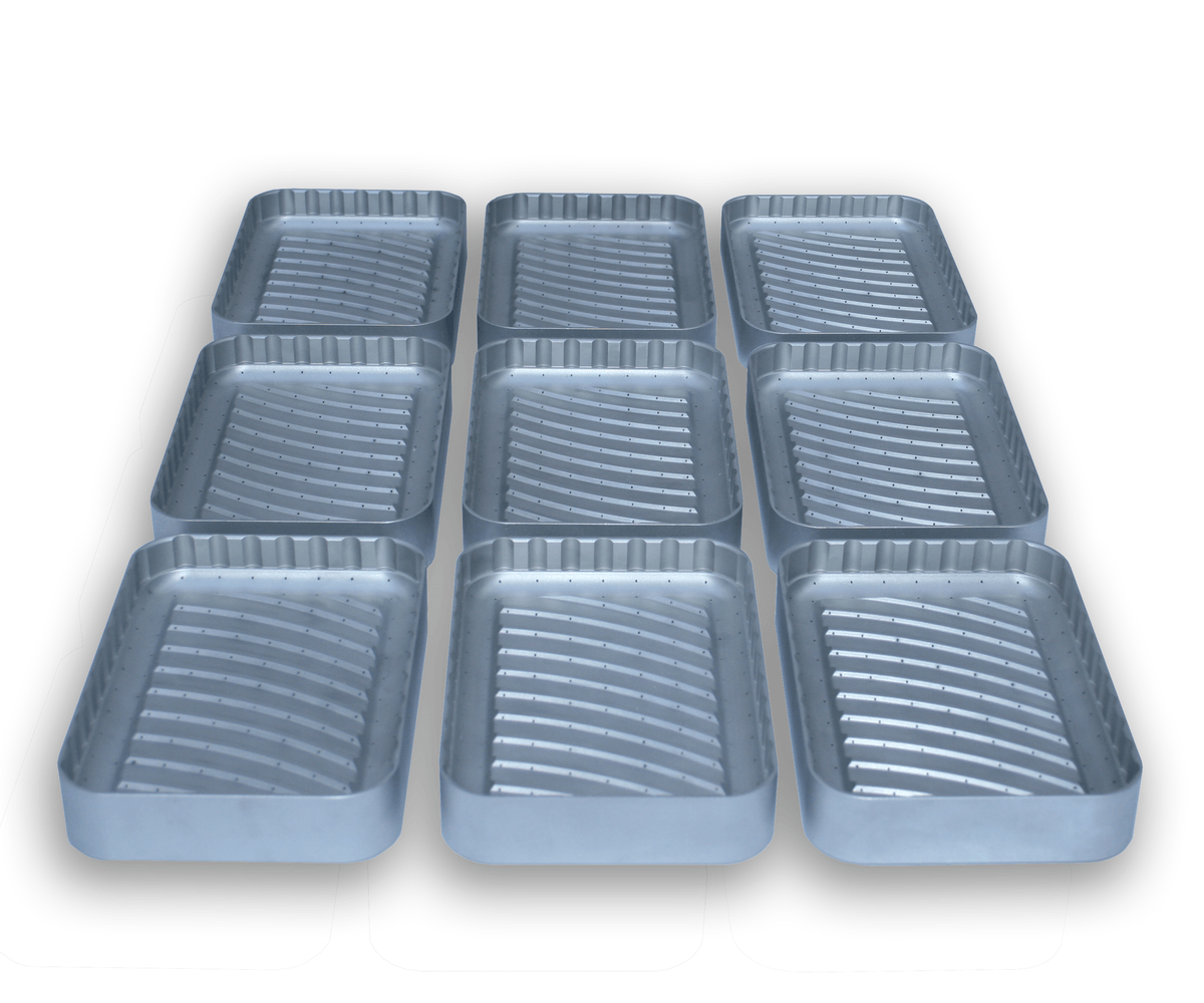 Serie vormbakken om een kaas verpakking te vormen 