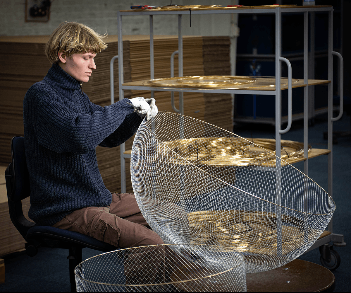 Asemblage van een lampenkap voor een Meshmatic